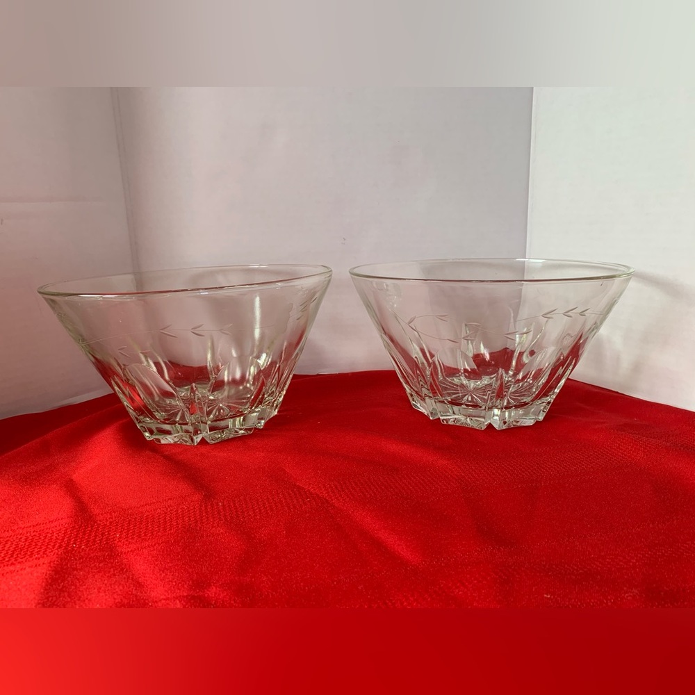 PRINCESS HOUSE Heritage 2 Lead Crystal Large Salad Serving Bowls #489 Vintage
